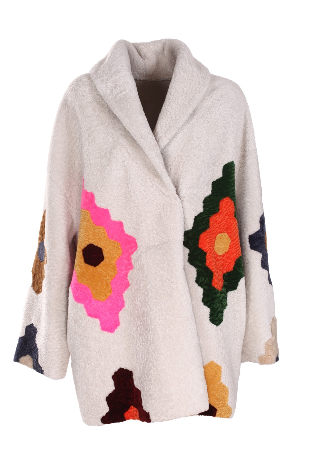 shop BENEDETTA NOVI Sales Giacchetto: Benedetta Novi cappotto intarsiato.
Reversibile.
Collo sciallato.
Composizione: 100% pelle di ovino.
Made in Turkey.. DELI SHORT INTARSIO-IVORY number 9771483